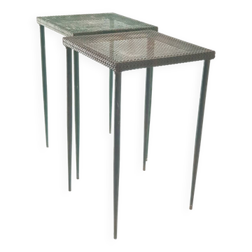 Mathieu Mategot perforated sheet metal side tables