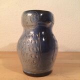 Pitcher owl owl ceramic blue