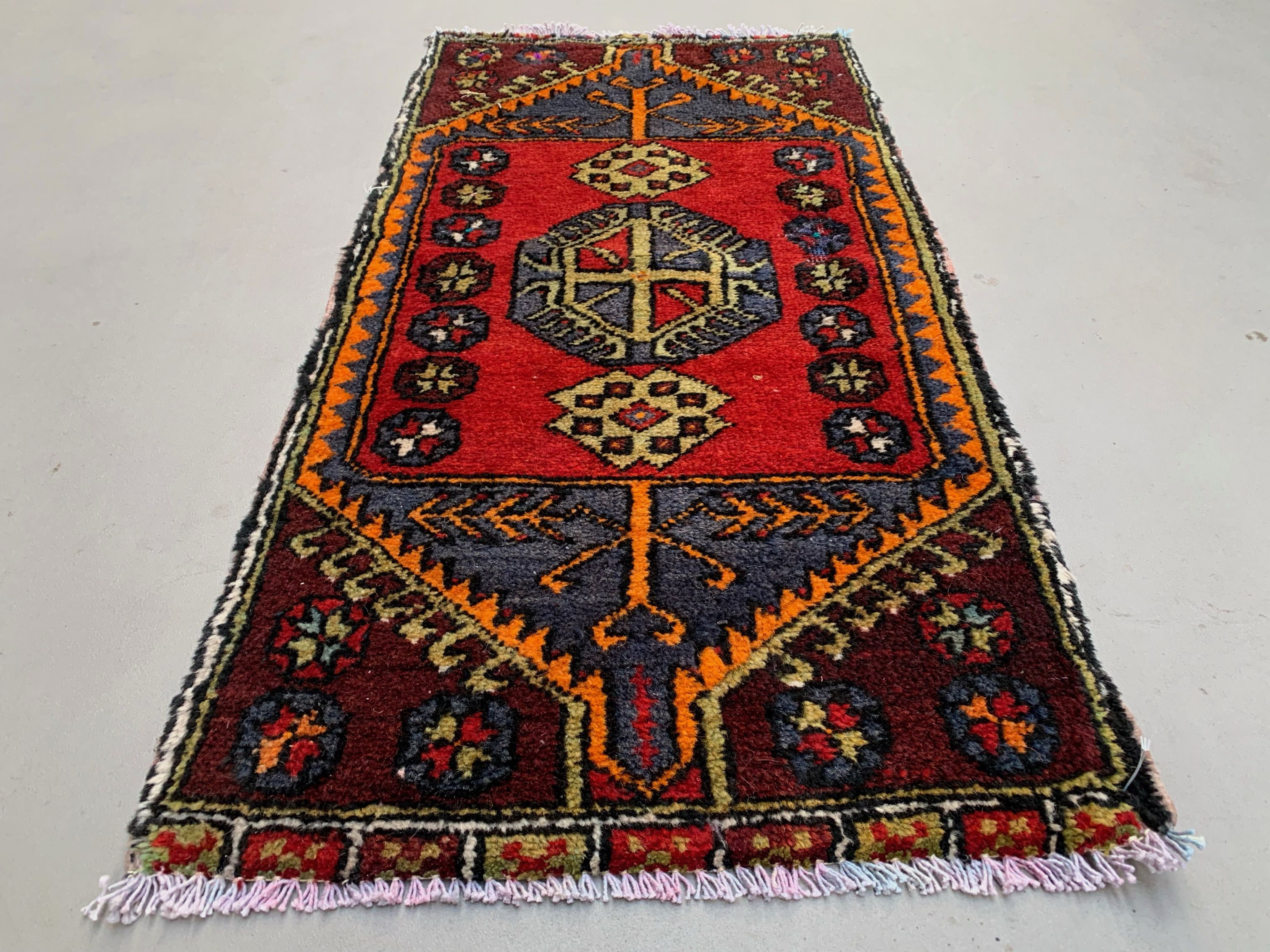 Small Vintage Turkish Rug 102x52 cm, Short Runner, Tribal, Shabby Chic