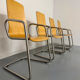 Set of 6 cantilever chairs from the Zumsteg Collection, moulded wood, 1980s.