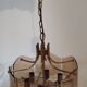 Vintage brass and smoked glass chandelier