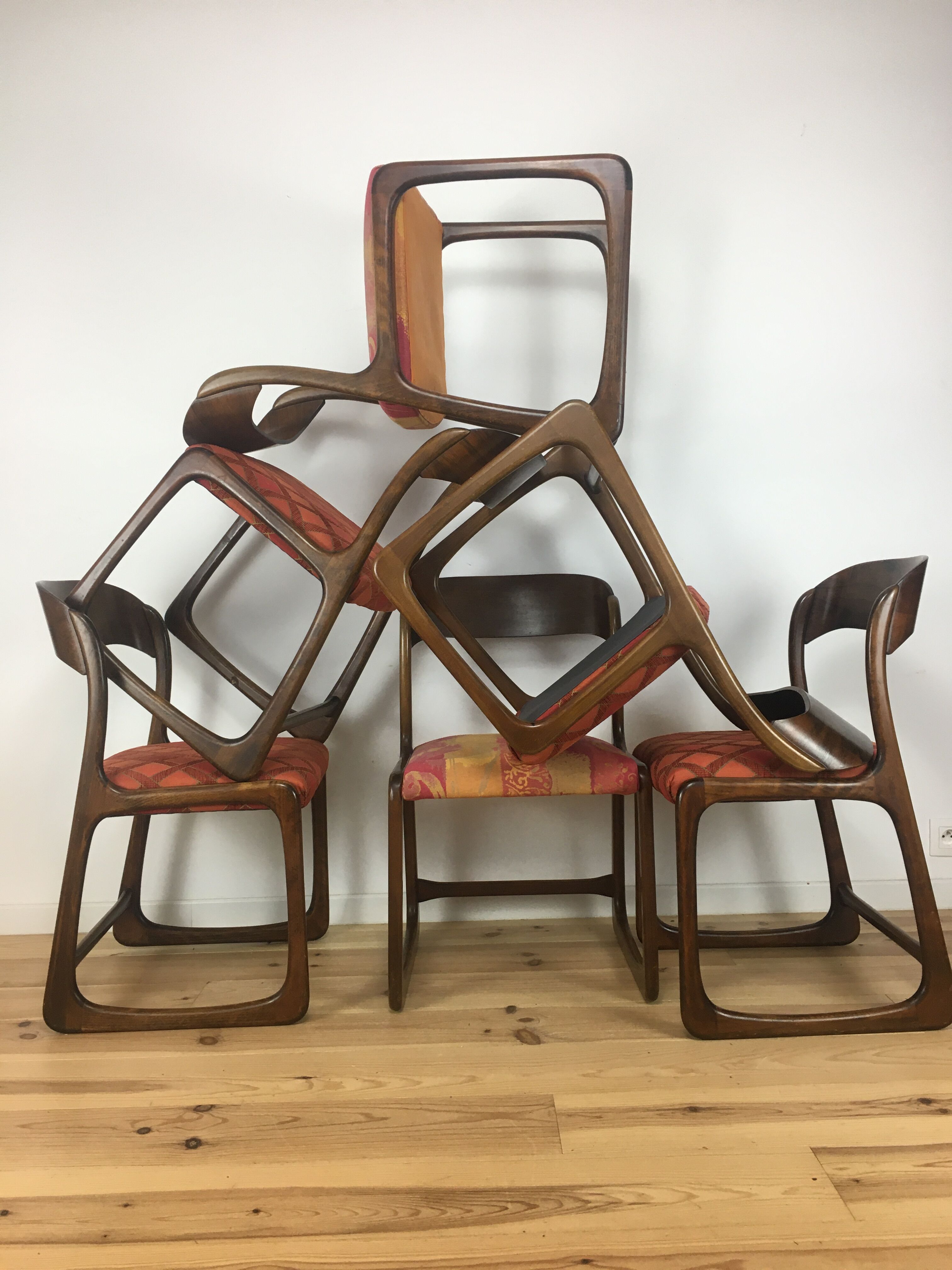 6 Baumann chairs sled rosewood