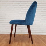 Armchair in velvet with stained beech legs, 60s