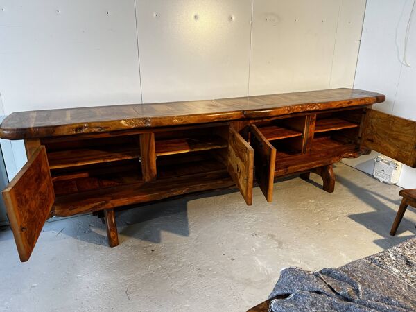 Enfilade en Olivier massif de Maison Skela, 1960s