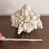 Ceramic Fruit Basket Sculpture Enamelled White 19th Century Malicorne