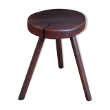 Tabouret tripode en bois, années 50