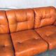 Mid-Century Modern Italian Leather 3 Seat Sofa, 1970s