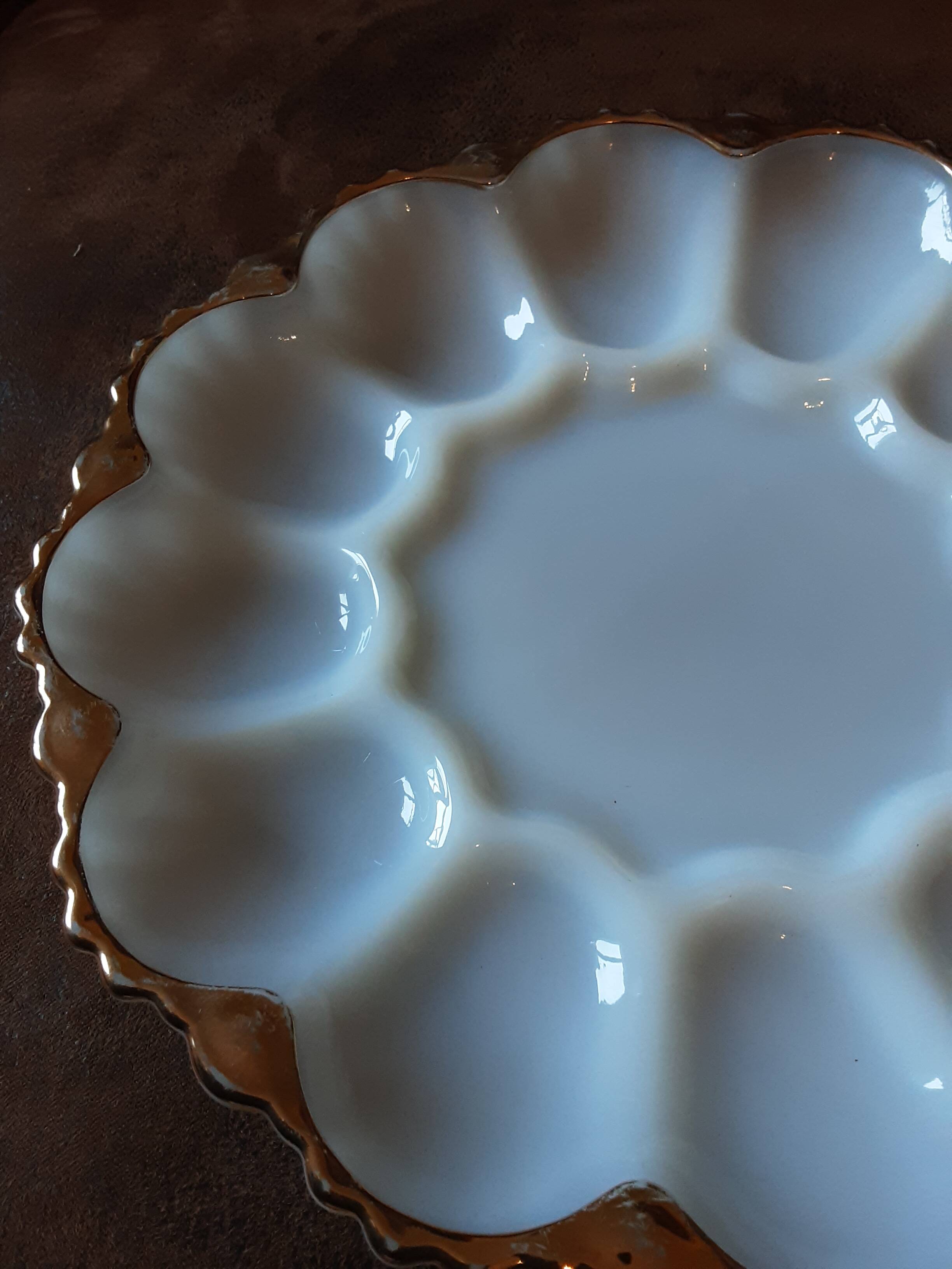 White opaline dish