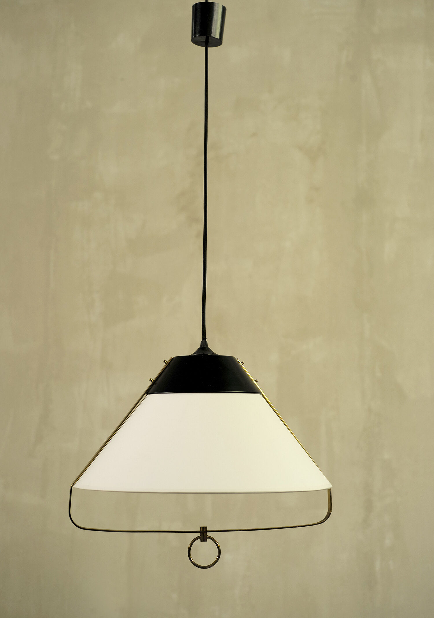 Suspension in lacquered metal and brass, france 1950