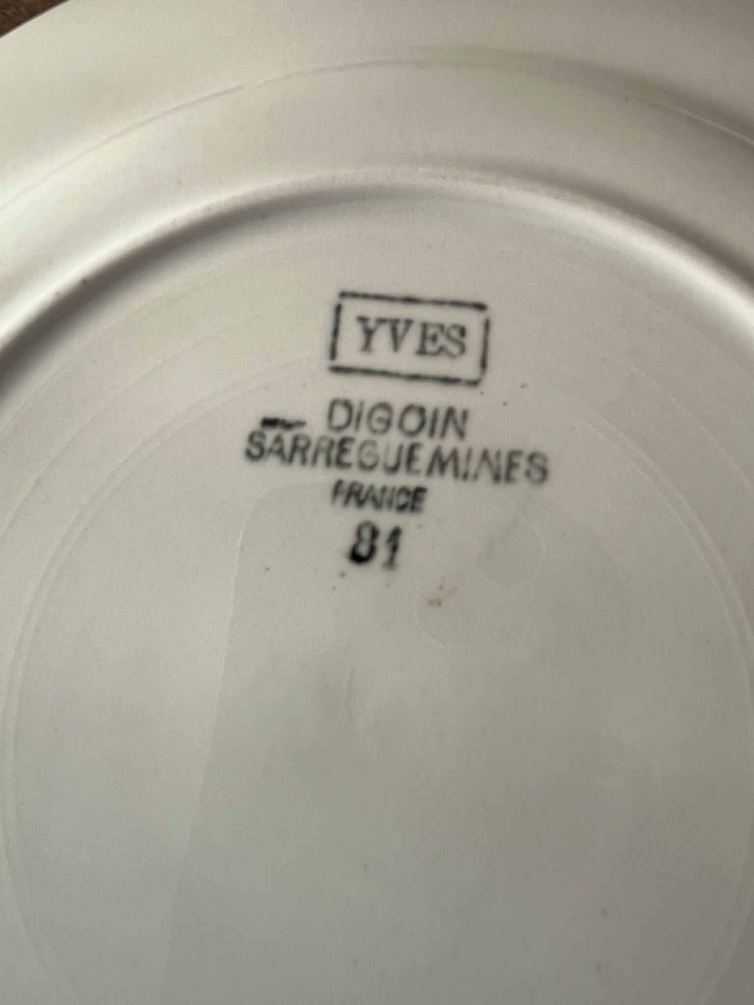 4 flat plates digoin & sarreguemines model "yves"