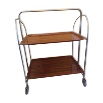 Folding rolling service table