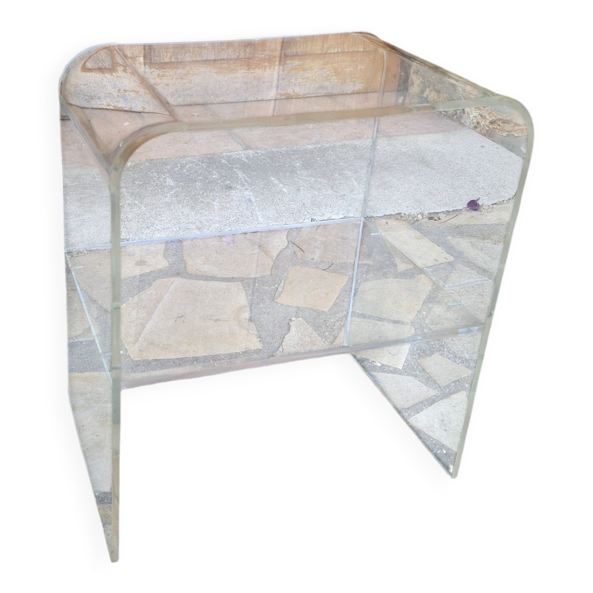 Vintage plexiglass bedside table