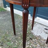 Table bouillotte ancienne avec plateau marbre style louis xvi