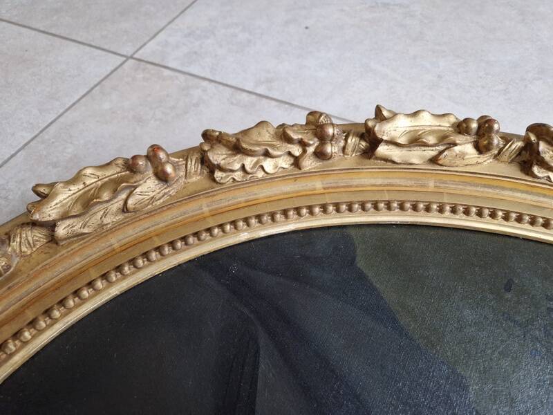 Charles Gislain (1826-1904) - Huile sur toile ovale - Portrait d'Homme 1887