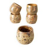 5 ramekins, shells in pyrite stoneware