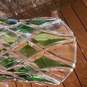 Flared crystal vase in green Saint-Louis France