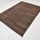 5x8 Dark Brown Ethnic Turkish Kilim Rug, 169x238Cm