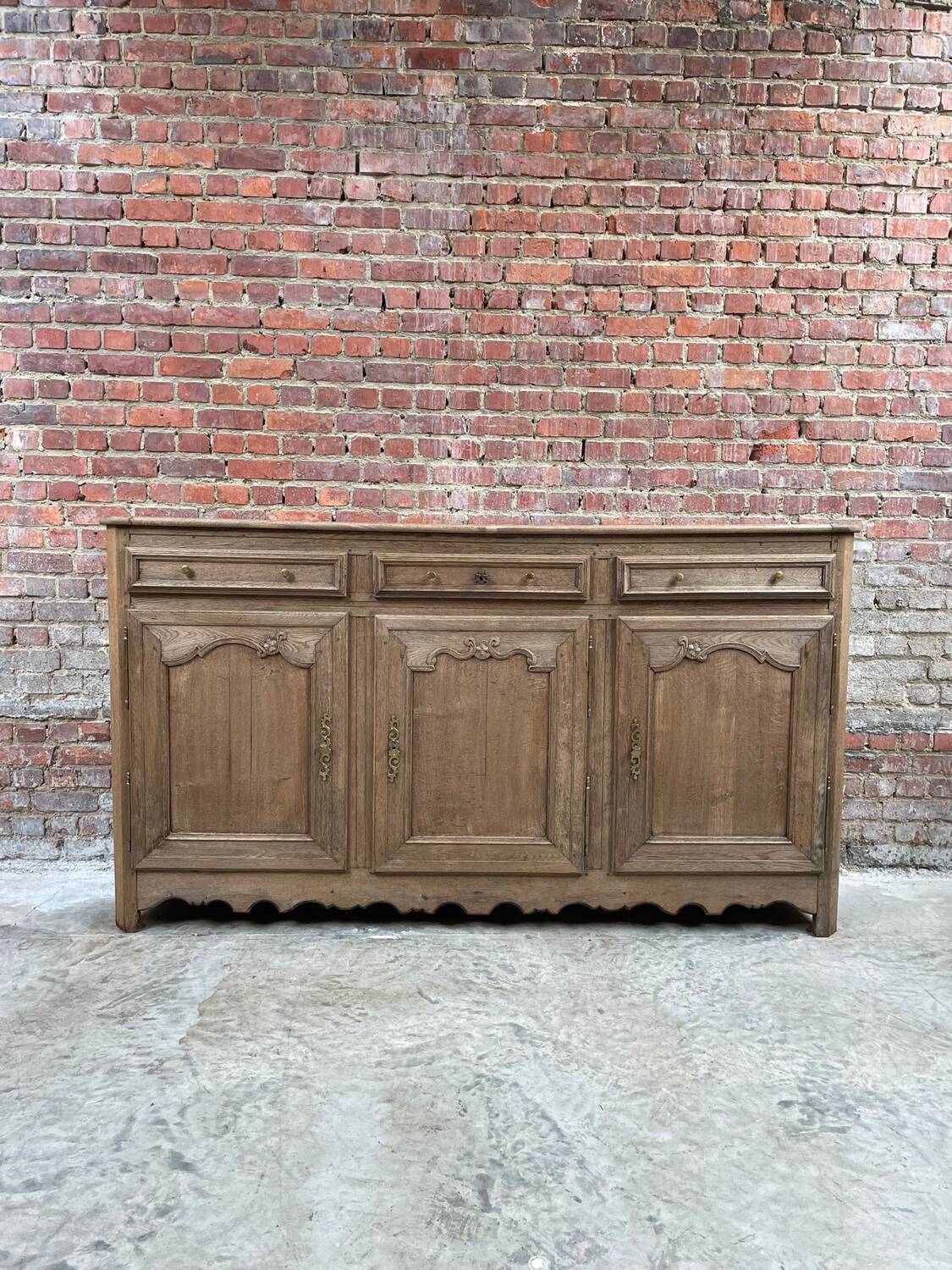 Bleached solid oak sideboard / buffet cabinet – 204 cm