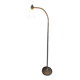 Brass floor lamp with glass shade