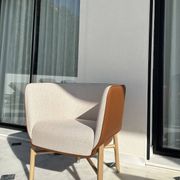 Cabriolet armchair in oak, Cravache Fauve/Seige leather, Hermès
