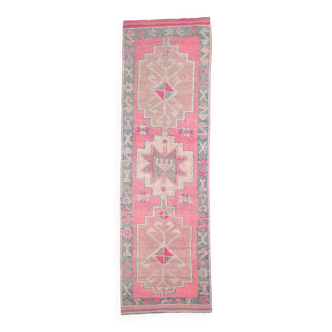 3x10 Pink Vintage Runner Rug, 99x324Cm