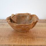 Handmade Small Ceramic Bowl, Signed Studio Pottery Piece, Folded Clay Style