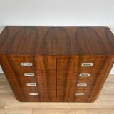 Art Deco walnut chest of drawers