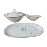 Serving dishes and soup bowl in luxury porcelain of the compagnie nationale