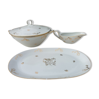 Plats de service et soupière en porcelaine de luxe de la compagnie nationale