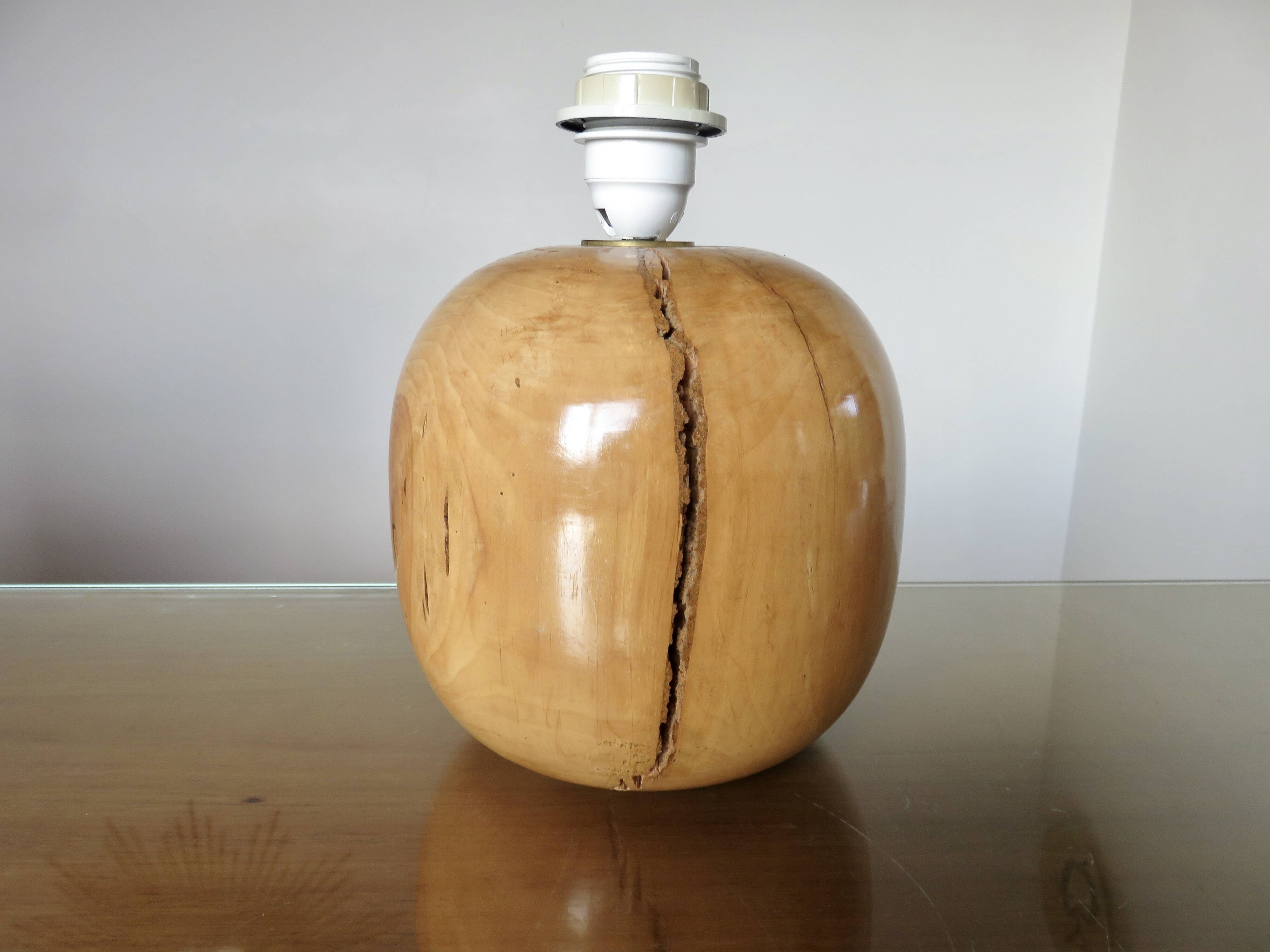 Elm lamp, French work, 70s-80s