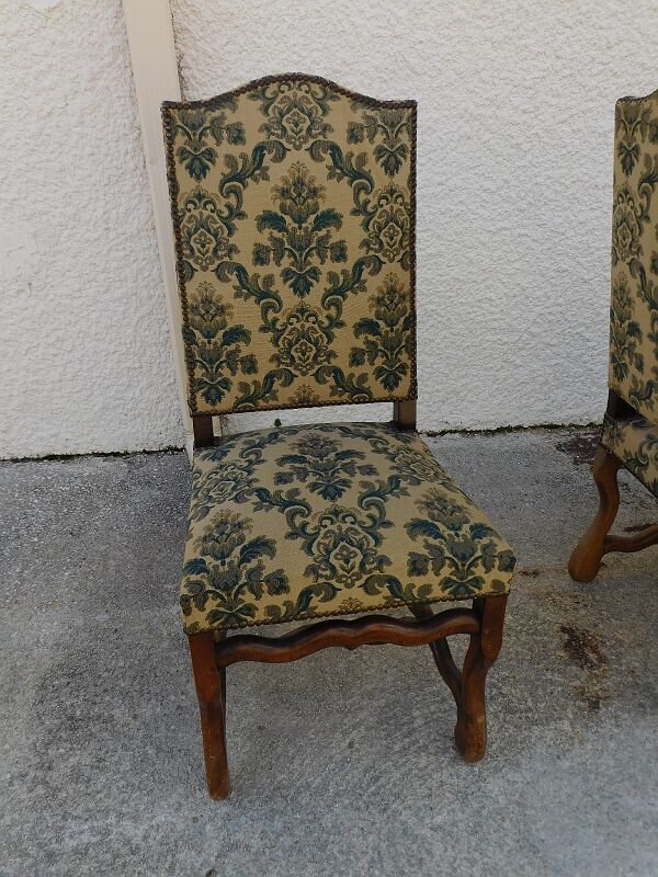 Series of 6 louis Xlll chairs in sheep bone