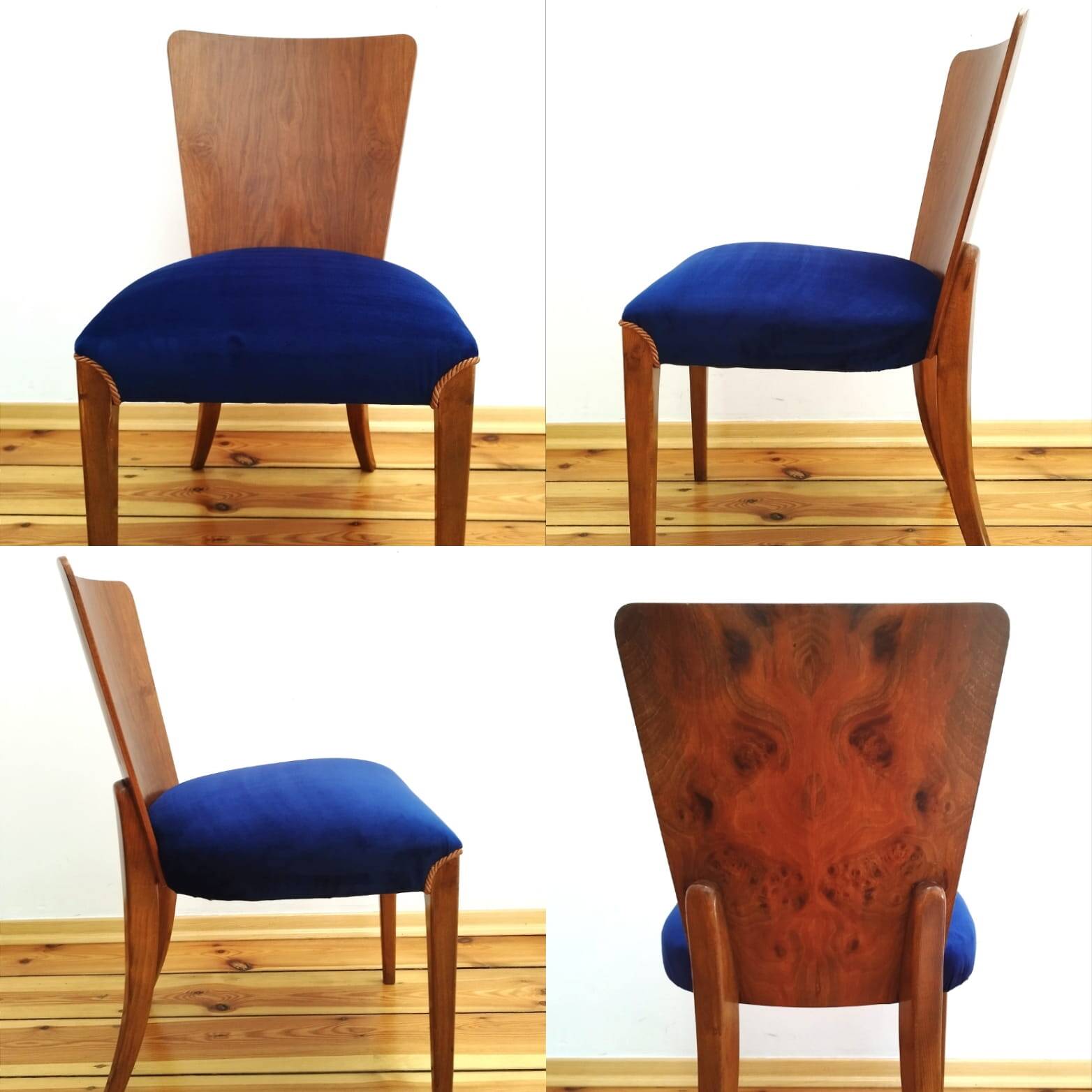 H-214 Chairs attributed by Jindřich Halabala for Up Zavody, 1950s, Set of 4