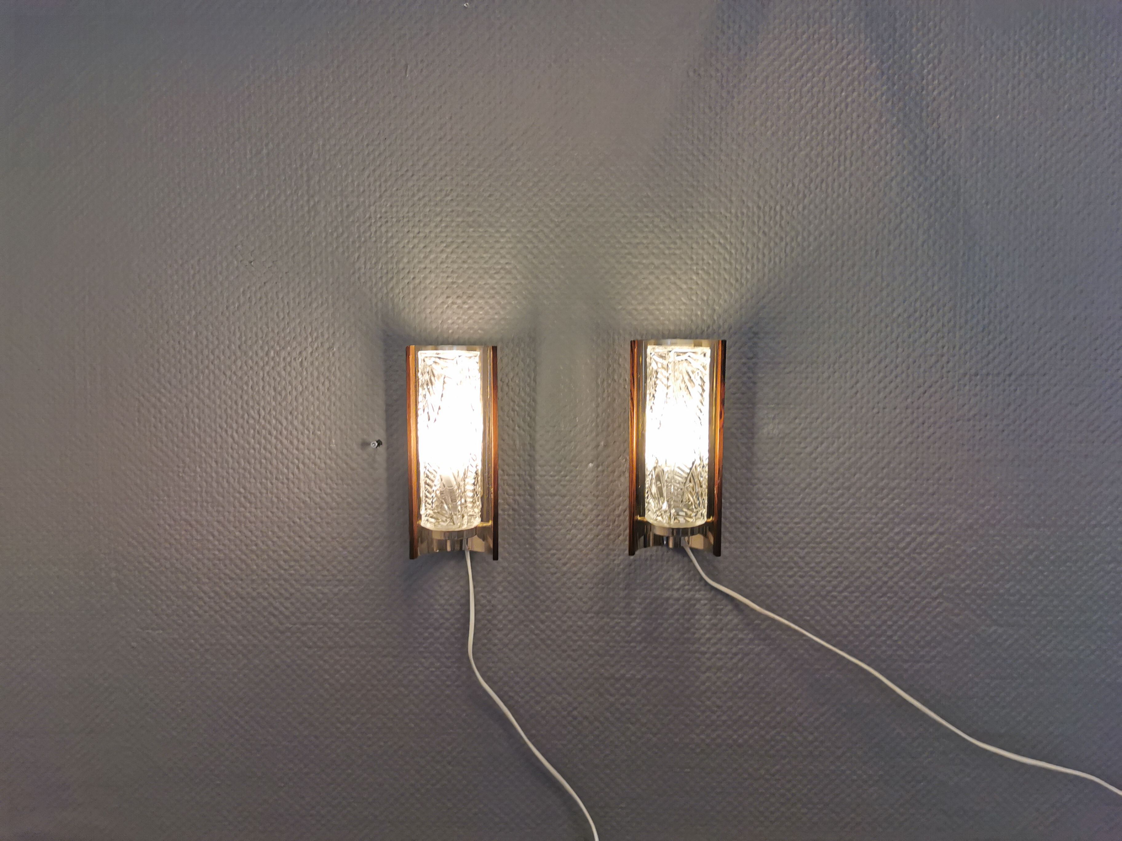 Danish designed wall lights from the 1970