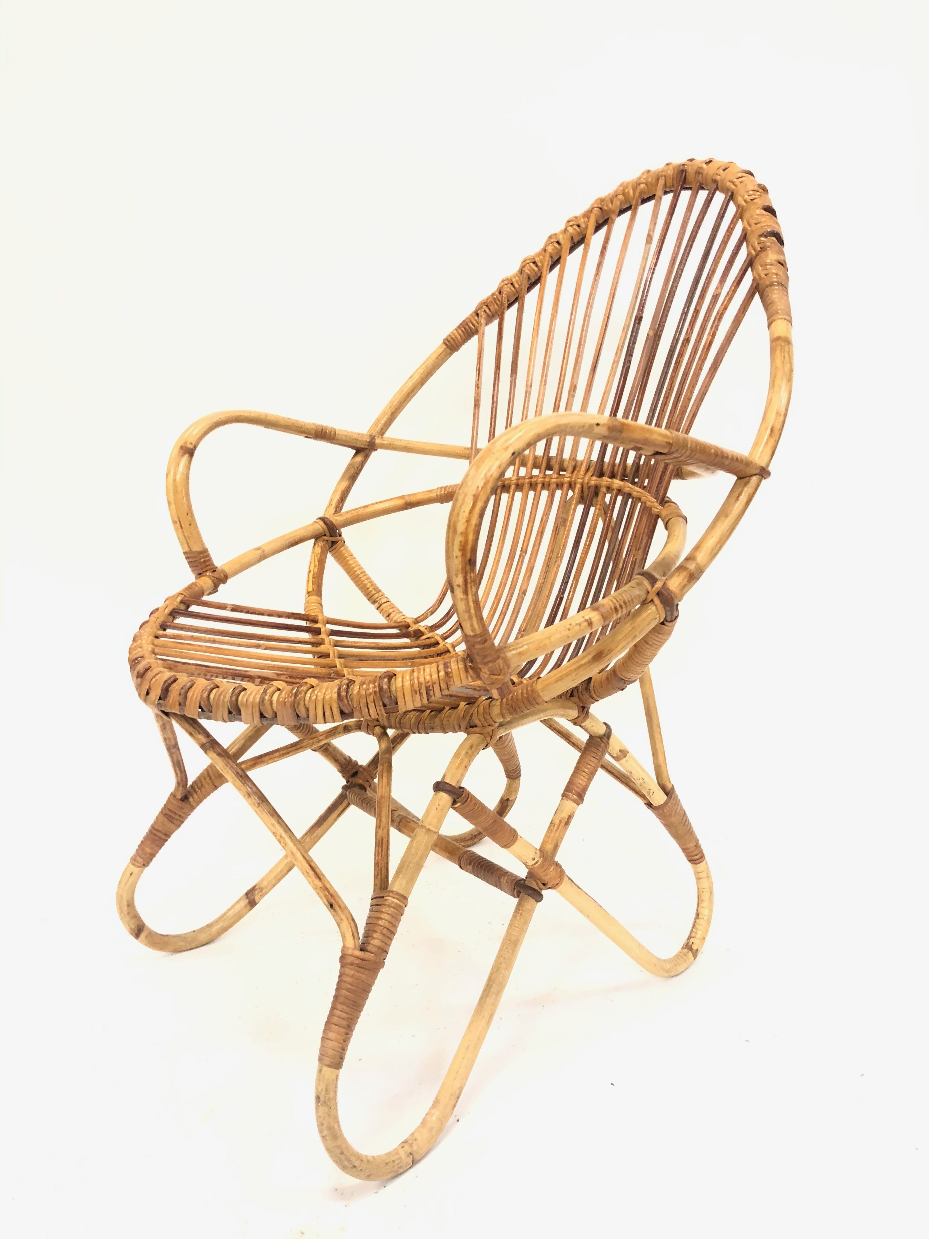 Rohe Noordwolde rattan chair, 1960, Netherlands