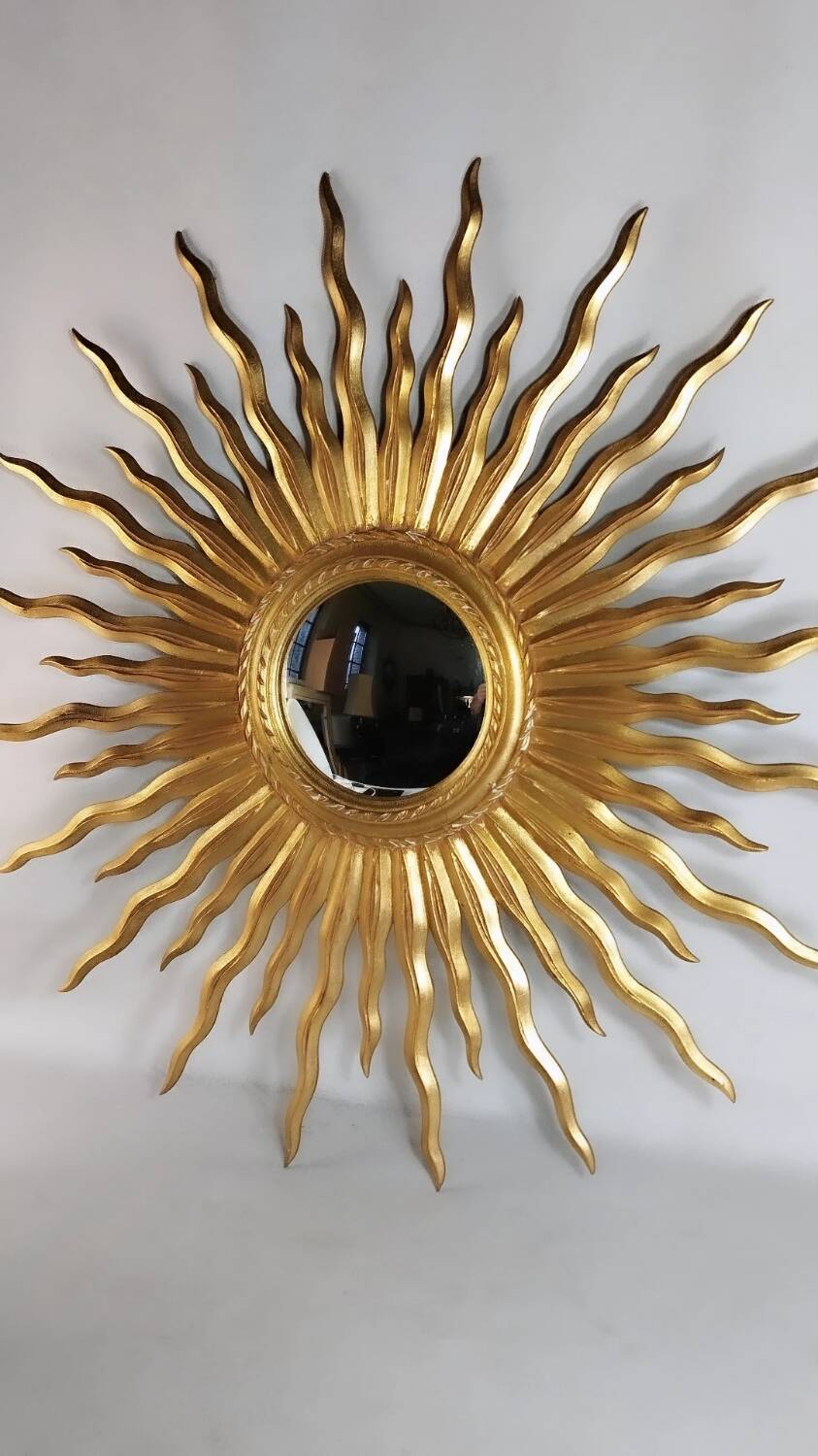 Sun mirror in gilded wood 1950
