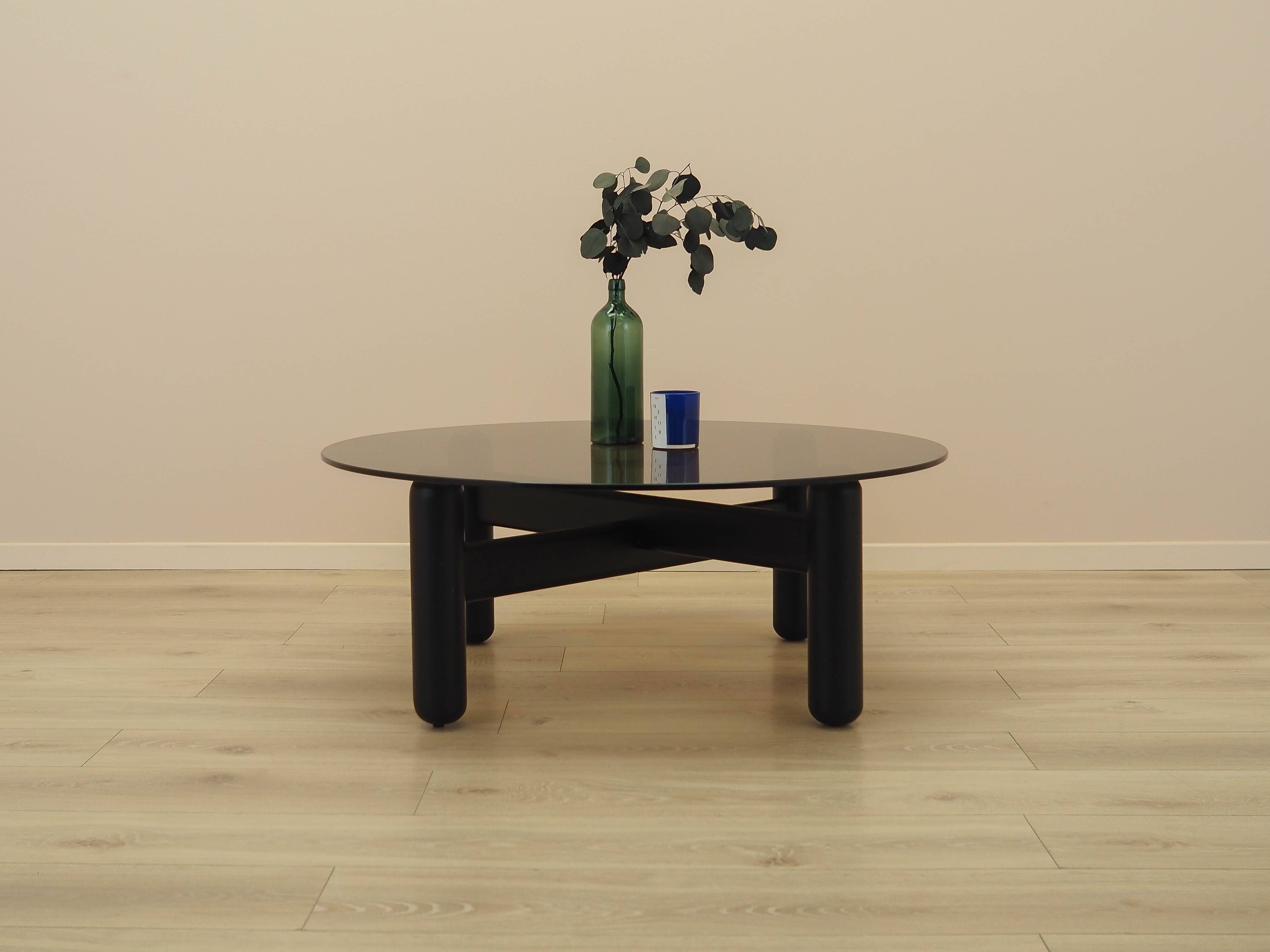 Italian smoked glass coffee table, 1990s