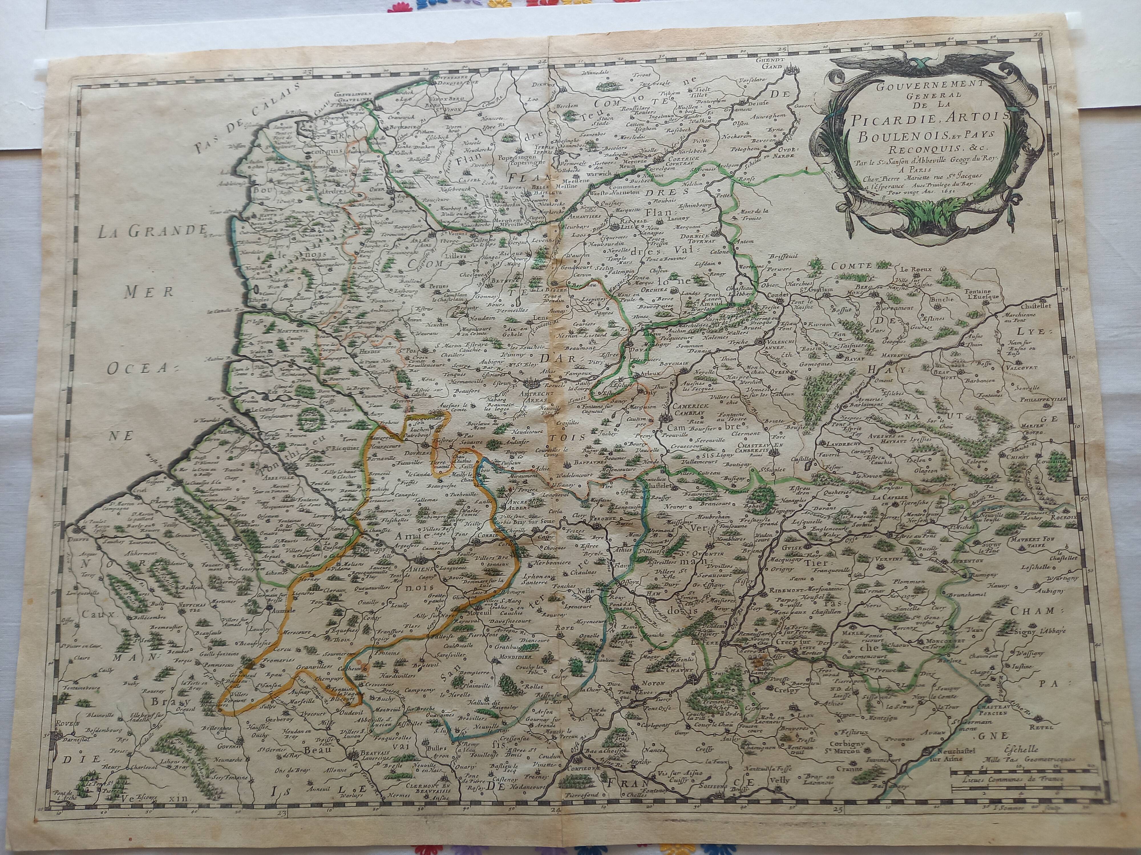 General Government Map of Picardy, Artois, Boulenois and reconquered countries