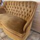 Mustard velvet toad stool bench