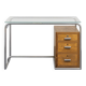 Cova Milano rationalist desk in walnut, tubular steel and glass, 1940s