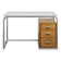 Cova Milano rationalist desk in walnut, tubular steel and glass, 1940s