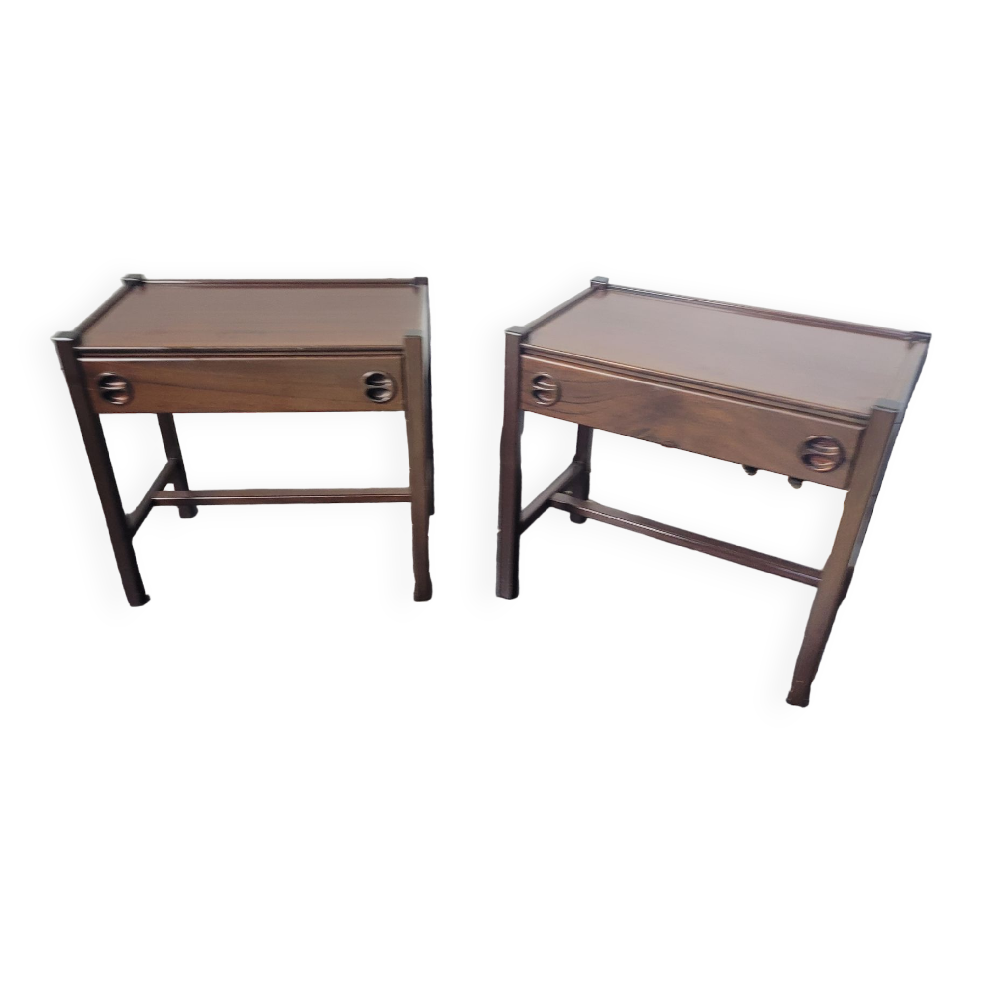 Pair of Scandinavian mahogany bedside tables from the 60s