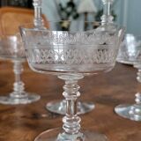 6 Crystal champagne glasses