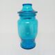 Set of 3 blue glass apothecary jars