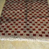 Beni Ouarain checkerboard rug Grey/Brown