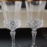 Lot of 6 x Large Wine Glasses. Valencay Gold/Crystal d'Arques model.