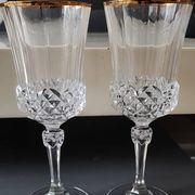 Lot of 6 x Large Wine Glasses. Valencay Gold/Crystal d'Arques model.