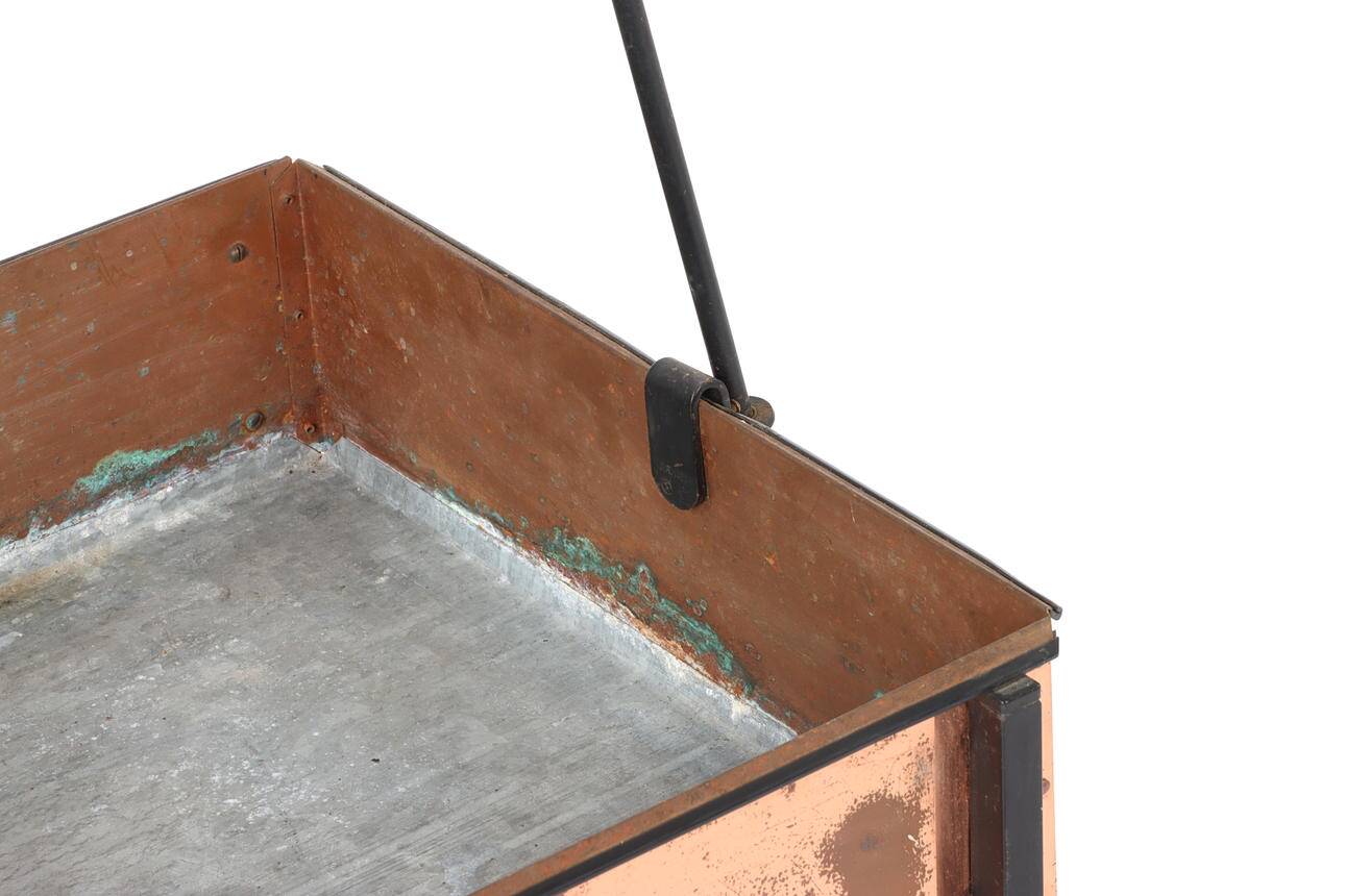 Copper flower box with integrated lamp - Hans Agne Jakobsson