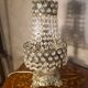 Lampe bronze et laiton de table 40x20 a pampilles cristal verre 1940 a 50