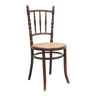 Old wooden cane bistro chair by Fischel editions