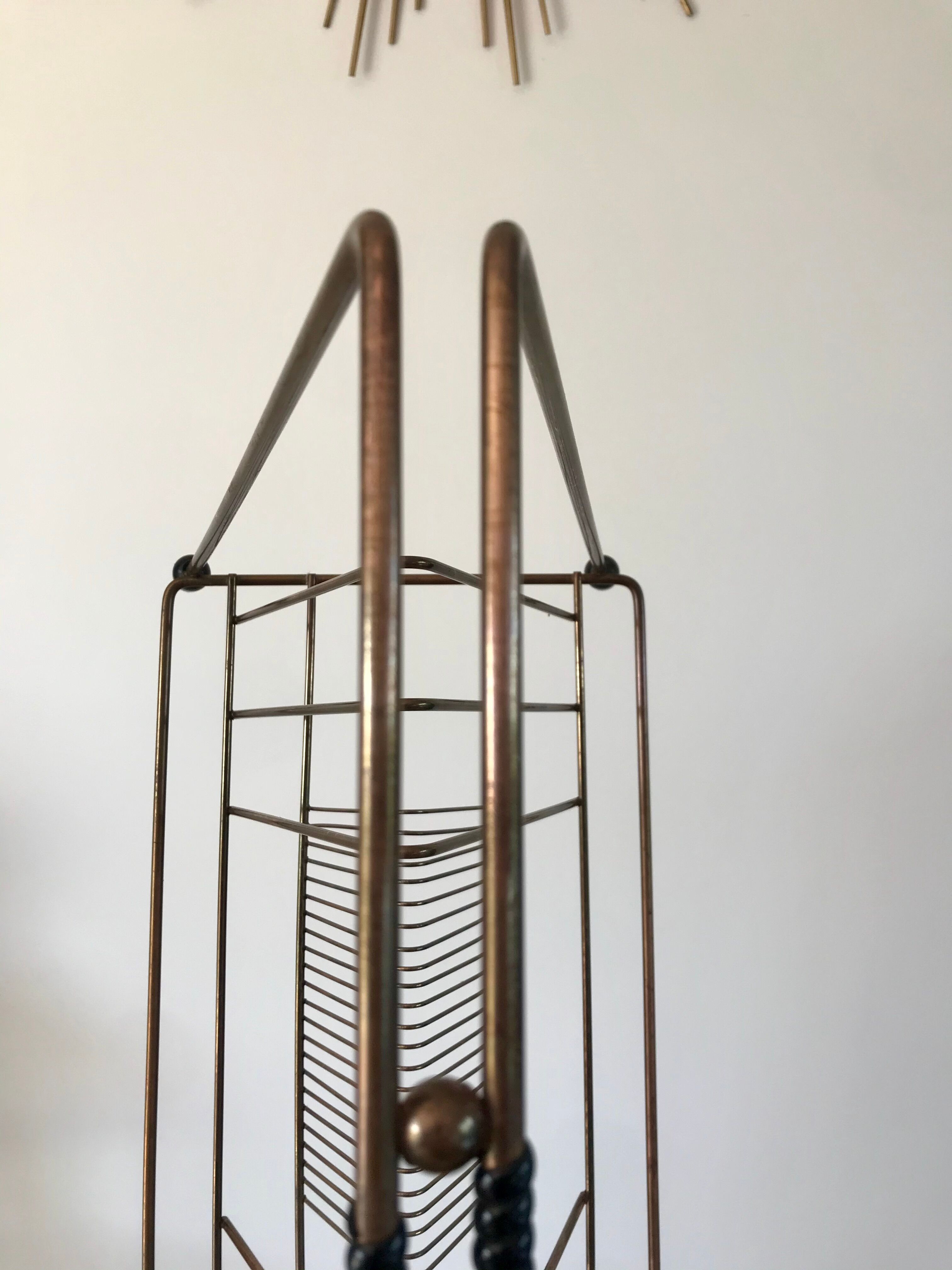 Magazine holder in gilded metal / copper 60s